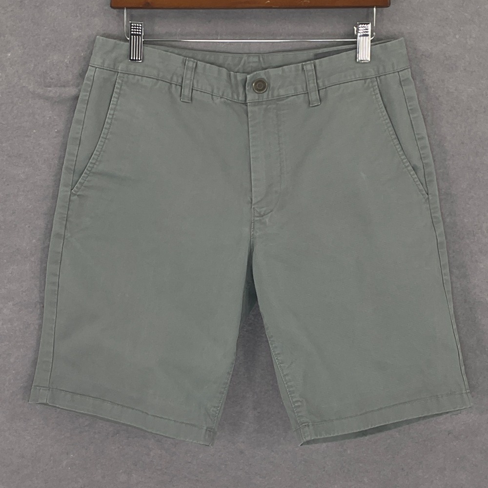 Bonobos Mens Shorts Size 31 Olive‎ Green Casual Chino Flat Front 9 Inch Inseam